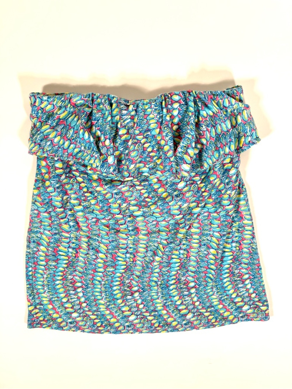 Lilly Pulitzer Wiley Strapless Ruffle Tube Top Clam Jam Print Seashell Nautical - Picture 2 of 16